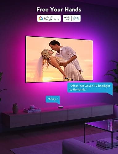Govee TV LED Backlight Strip, RGBIC Smart LED Backlight for 40-50inch TVs, Music Sync, Wi-Fi Bluetooth & App Control, Works with Alexa & Google Assistant, 77 Scene Modes, Adapter thumbnail 7