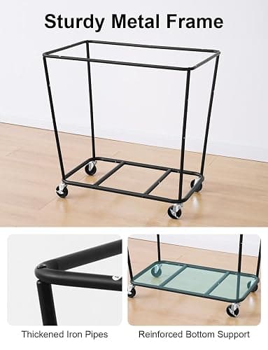 StorageWorks 320L Laundry Basket with Wheels, Extra Large Rolling Hampers for Clothing Organizer, Dirty Clothes Basket for Hote, Home, Closet, Dorm, Green thumbnail 4