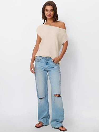 LILLUSORY Off The Shoulder Sweaters Tops Pullover thumbnail 5