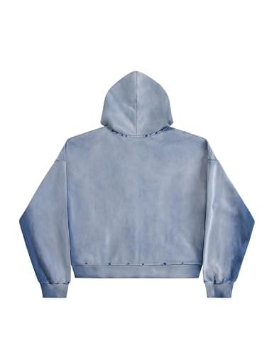 Aelfric Eden Vintage Acid Wash Zip Up Hoodie Boxy Streetwear Jacket | Badge Graphic Hooded Sweatshirt with Pockets, Fashion Casual Outfits, Loose Fit, Trendy Y2K, Fall Spring Winter Clothing thumbnail 4