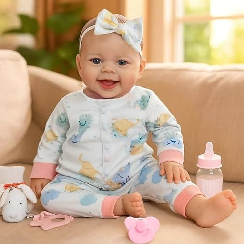 SCOM Baby Doll Girl, 18 inch Realistic Soft Body Baby Doll Real Life Cute Baby with Accessories for 3+ Year Old Christmas Birthday Gifts - Image 1