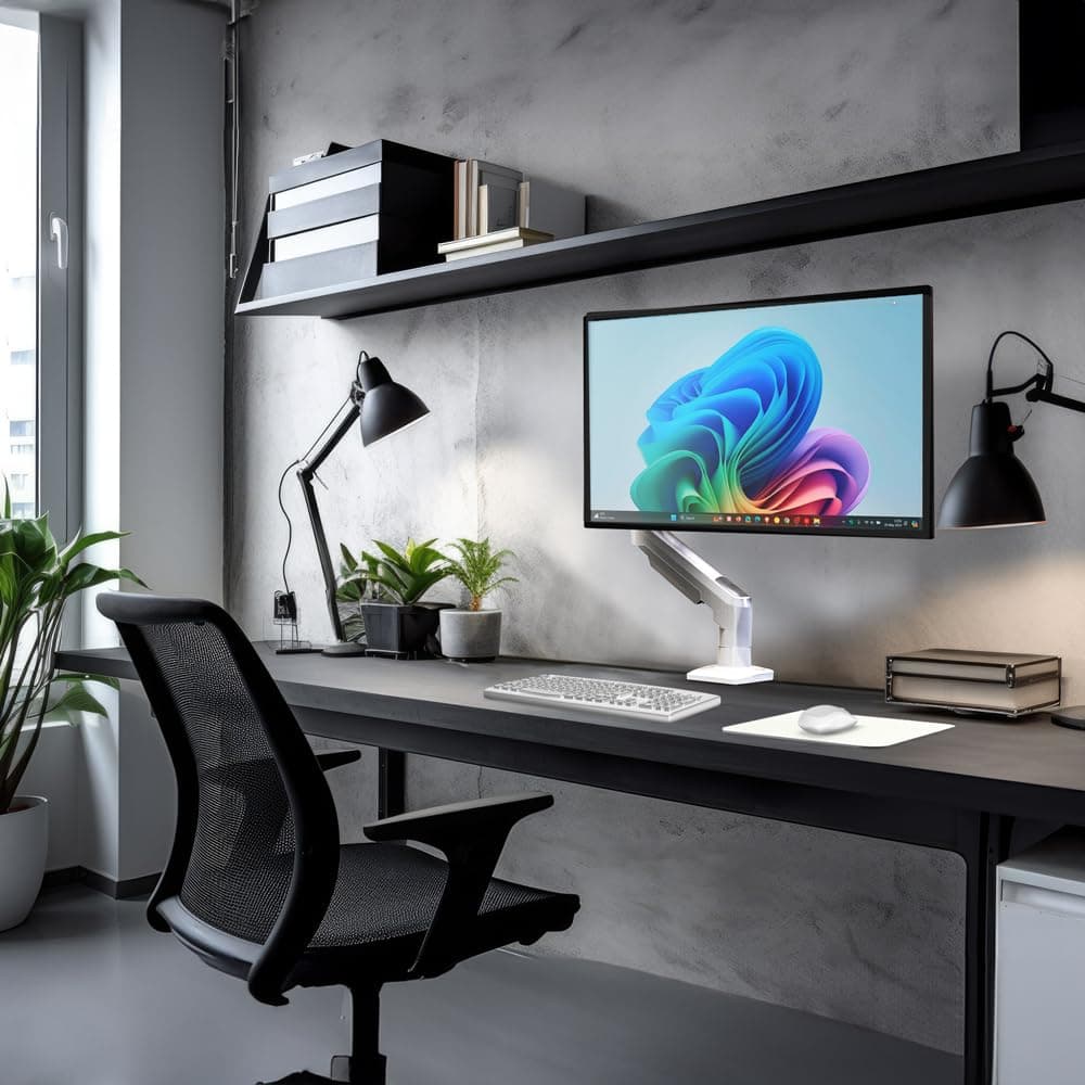 Suporte Articulado de Mesa com Pistão a Gás para Monitores de 17' a 35' Branco - F80W ELG thumbnail 10
