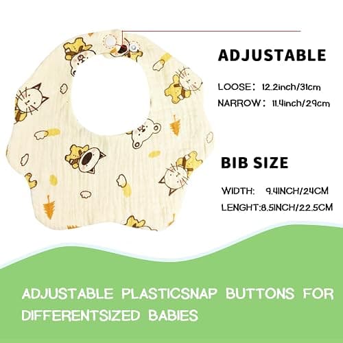 Baby Bibs Muslin Bibs for Baby Girl Boy for Drooling and Teething 10 Pack thumbnail 3