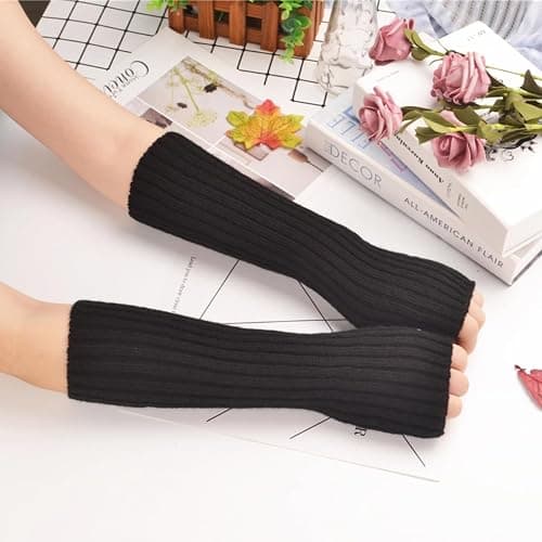 VTTDB Arm covers cute women kawaii japanese harajuku Y2k Arm Warmer for Girls Goth Gloves Fingerless Knitted Arm Sleeve thumbnail 4