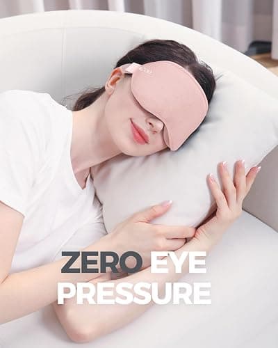 MZOO Luxury Sleep Mask for Back, Side Sleeper, Complete Light Blocking Sleeping Eye Mask Night Blindfold, 3D Zero Pressure & Spacious for Lash Extensions, Breathable Soft Eye Cover Flight Nap Travel thumbnail 4