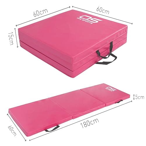 Gymnastic Tumble Exercise Mat Non Slip PU Leather Surface High Density Polyether Material 6FT Long Tri Folding Crash With Carry Handles perfect for gymnastics yoga Pilates thumbnail 2