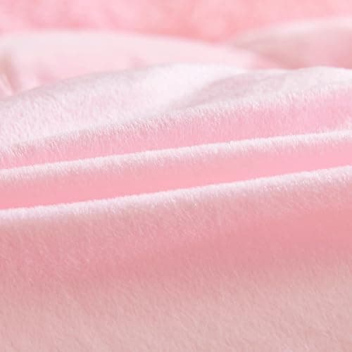 Besfunny Fluffy Pink Comforter Cover Queen Set – Plush Faux Fur Pink Bedding 3-Piece Set (1 Faux Fur Duvet Cover + 2 Furry Pillow Shams) Cozy Fluffy Bed Set thumbnail 9