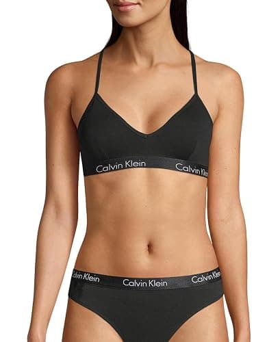 Calvin Klein Women's Motive Cotton Lightly Lined Bralette Bra - Image 1