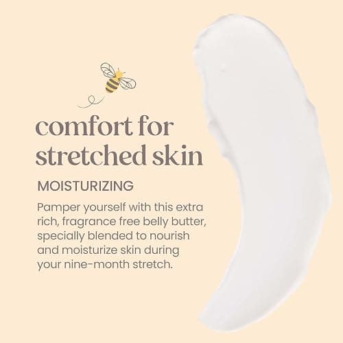 Burt's Bees Mama Belly Butter Stretch Mark Cream for Pregnancy Massages Body & Reduces Scar Appearance, Prenatal & Postnatal Tummy Skin Care, Shea Butter & Vitamin E Rich Formula, 6.5 Oz Tub thumbnail 3
