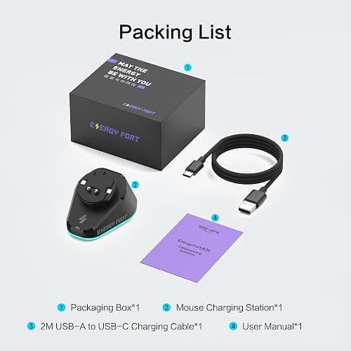 MOSHOU Charging Dock for Logitech Mouse G PRO X Superlight 2/1,G PRO X2 SUPERSTRIKE,G502/G502 X Lightspeed,G502 X Plus,G703/G903 Lightspeed,RGB Light,Computer Mice Powerplay Charging System(Black) thumbnail 8