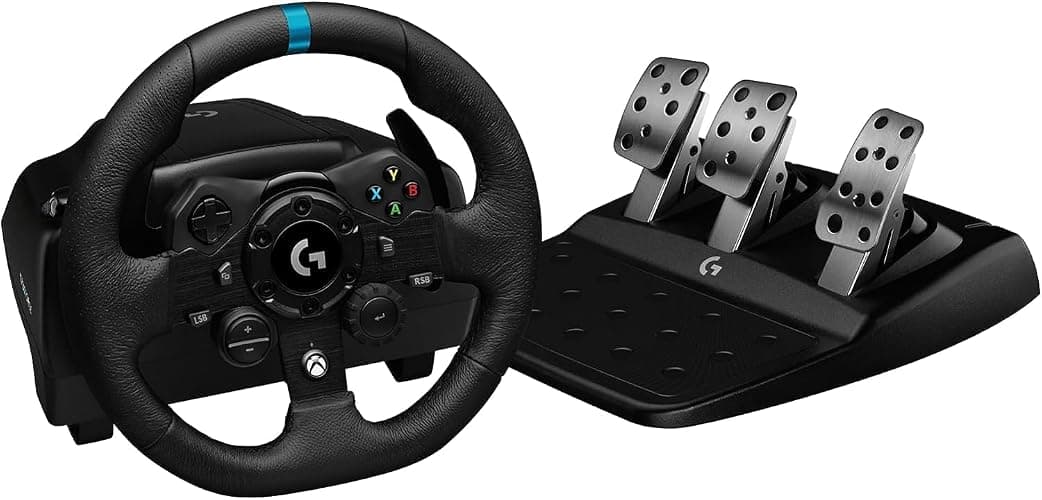 Logitech G923 Racing Wheel and Pedals, TRUEFORCE Force Feedback, Real Leather + Logitech G Driving Force Shifter - Xbox X|S, Xbox One, PC, Mac - Black thumbnail 3