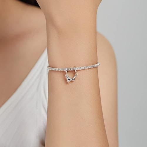 VOROCO 925 Sterling Silver Love Heart Charm for Charm Bracelet, Christmas Mother's Day Birthday Perfect Jewelry Gifts for Mom Grandma Daughter Friend Sister thumbnail 3
