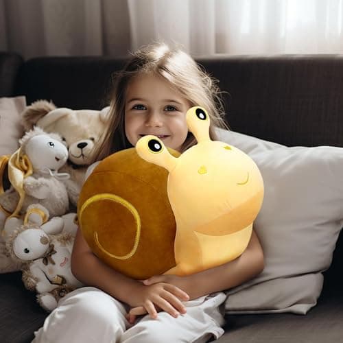 MUPI Snail Plush Pillow Toy Cute Stuffed Animal Snail Plush Kawaii Soft Decor Plushies Doll Gifts for Adults Kids Boys Girls Room Decor (Yellow 7.8 Inch) thumbnail 2