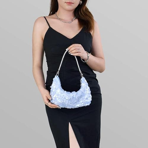 EKEKEKUN Women Sparkly Sequin Clutch Purse Bling Glitter Evening Handbag Shoulder Bag for Wedding Party Prom Banquet thumbnail 3