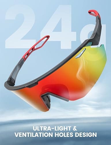 Lamicall 24g Polarized Sports Sunglasses for Men Women - UV400 Protection Sun Glasses Gifts for Running Cycling Baseball thumbnail 3