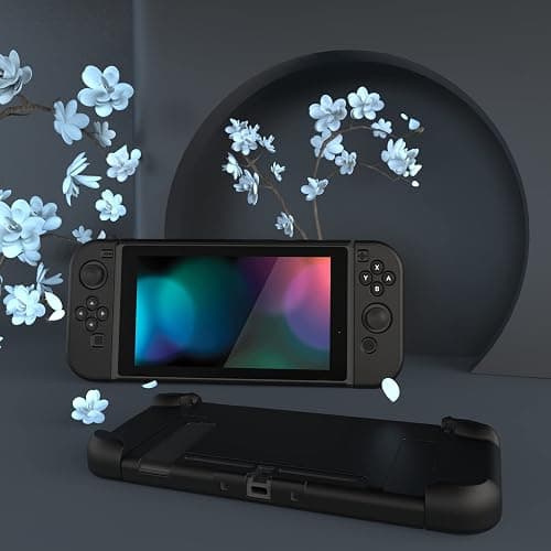 eXtremeRate PlayVital Back Cover for Nintendo Switch Console, Handheld Controller Separable Protector Hard Shell for NS Joycon, Customized Dockable Protective Case for Nintendo Switch - Black thumbnail 4