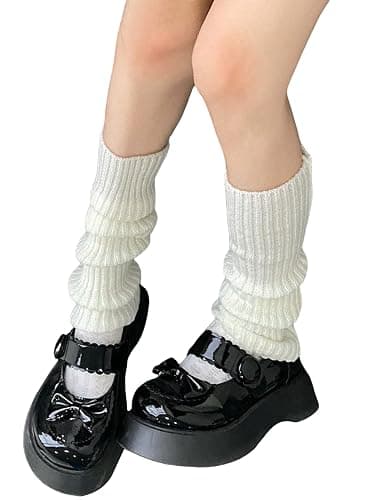 Verdusa Women's Harajuku Leg Warmers Y2K Solid Rib Knit Long Socks thumbnail 2