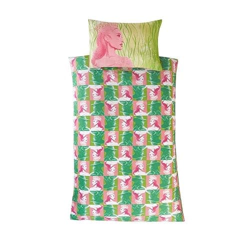 Wicked Glenda & Elphaba Reversible 2 in 1 Design Single Duvet Cover and Pillowcase Set - Polycotton Material -Washable Perfect for Children, Kids, Girls in a Pink and Green Colorway thumbnail 3