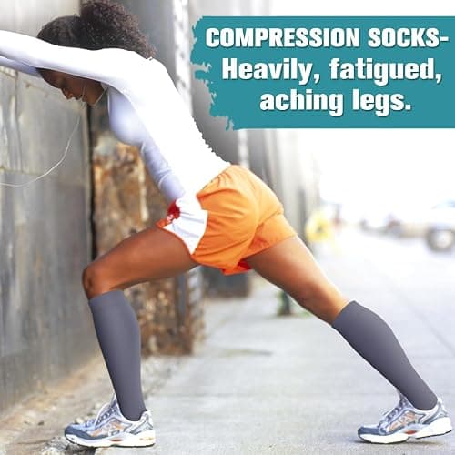 Laite Hebe Compression Socks for Women & Men Circulation(6 pairs)-Graduated Supports Socks for Running, Athletic Sports thumbnail 4