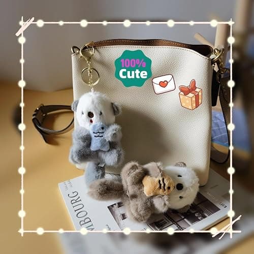 Otter Keychain Charm & Bag Charm - Cute Keychain Ring for Bags Backpacks Otter stuff - for Animal Lovers thumbnail 6