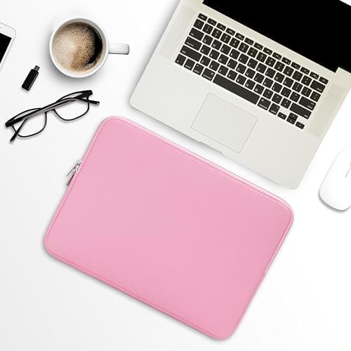 RAINYEAR 14 Inch Laptop Sleeve Protective Case Soft Lining Padded Zipper Cover Carrying Bag Compatible with 15" Macbook Air M2 M3 M4 14" Notebook Computer Tablet Ultrabook Chromebook(Pink) thumbnail 6
