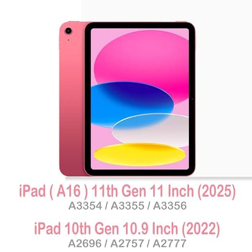 Feams Case for iPad (A16) 11th Generation 11 Inch 2025, iPad 10th Generation 10.9 Inch 2022, Slim iPad A16 Case Clear Back Cover with Pencil Holder & Auto Sleep, Pink Blossom thumbnail 2