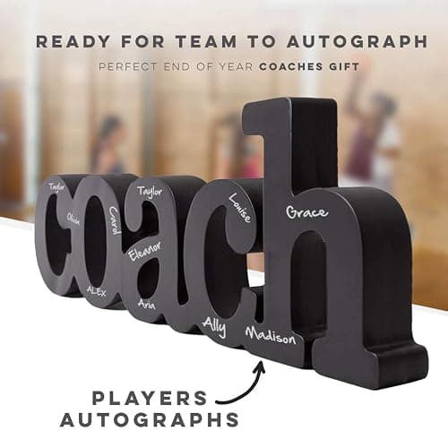 ChalkTalkSPORTS - Coach Wood Word Silver Pen | Wood Words | Coach Gift | Shelf Desk Decor | Ready to Autograph thumbnail 4