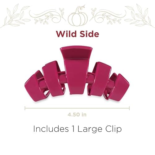 TELETIES - Large Hair Clip - For Thick to Super-Thick Hair - Claw Clips for Women - Strong Grip, Bendable Teeth, Comfortable Curved Design - For All Hair Textures - Wild Side thumbnail 2
