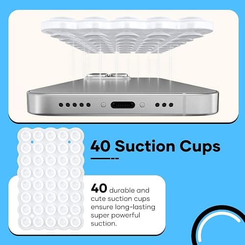 Silicone Suction Cup Phone Mount Double-Sided, Sticky Grip Suction Phone Case Mount for iPhone & Android, Hands-Free Phone Accessories for Tiktok Videos & Selfies (Clear) thumbnail 3