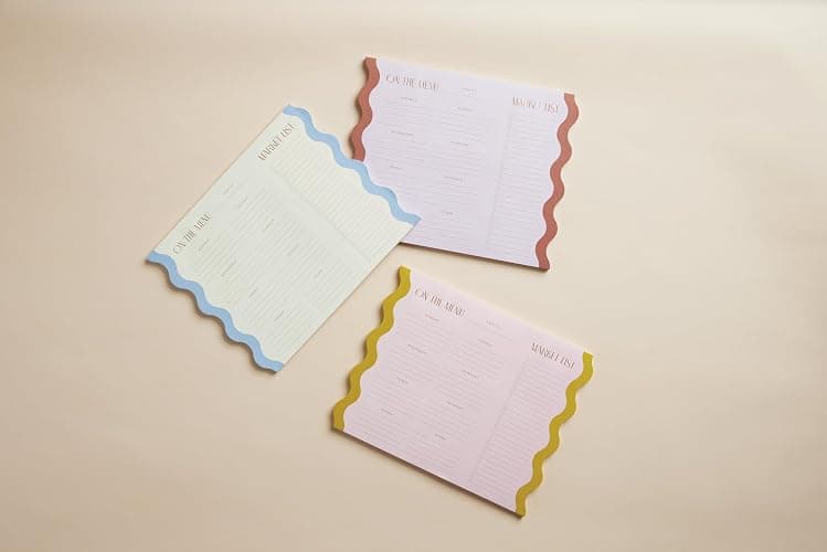 DesignWorks Ink Magnetic Weekly Meal Planner for Fridge – 60 Sheet Meal Planning Notepad with Removeable Grocery List & Double Magnets – Aesthetic Scallop Edge Menu Planner - Cloud & Cream thumbnail 6