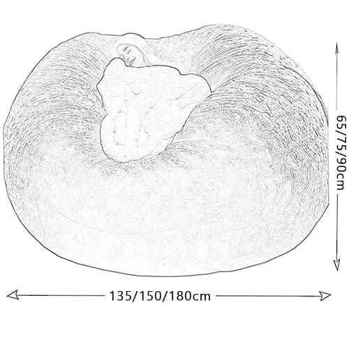 JaidWefj Faux Fur Bean Bag,Adults Luxurious Giant 5/6/7ft Huge Bean Bag Chair,Ultra Soft Bean Bag Chair(No Filler) E 6FT 150X75cm thumbnail 2