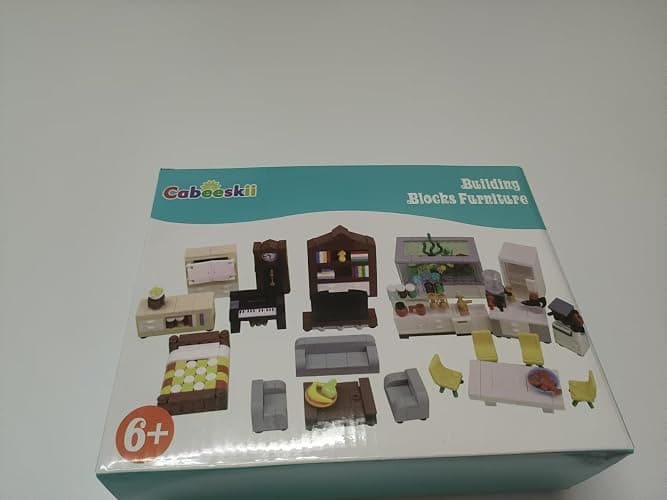 Building Block Furniture, Includes Items Such as a Bed, TV, Bookshelf, Kitchen cabinets, It Serves as Furniture for Decorating Lego City Mansion Houses and is Compatible with Major Brands Bricks thumbnail 7