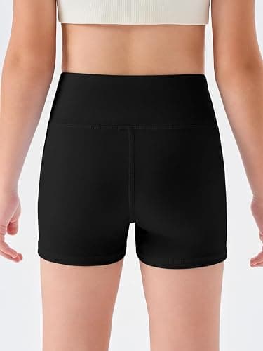 Haloumoning Girls Athletic Shorts Kids High Waisted Yoga Dance Biker Shorts Comfy Gymnastics Shorts 5-14Y thumbnail 3