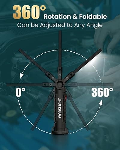 Coquimbo Christmas Stocking Stuffers White Elephant Gifts for Adults Men Him Dad, Rechargeable LED Work Light BBQ Grill Accessories Magnetic Flashlight, Mechanic Light Tools Mens Gifts (2 Pack Black) thumbnail 8