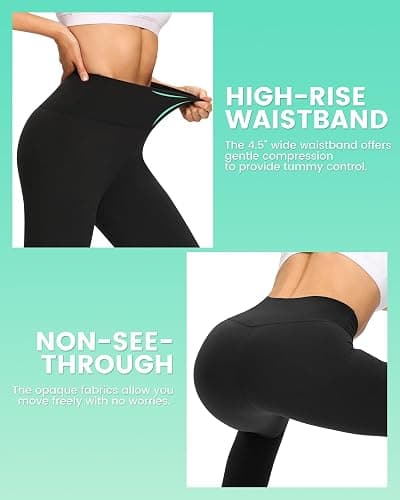 TNNZEET 3 Pack Leggings for Women - Black Tummy Control High Waisted Soft Yoga Pants for Workout Gym Running with Pockets thumbnail 3