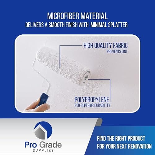 Pro Grade Paint Roller Kit, Brush & Roller,10 Piece Set, Wall Painting Naps for Professionals & Homeowners - All Paints & Stains, Washable, Reusable, Easy to Clean, Superior Absorbency. thumbnail 6