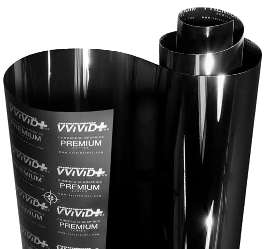 VViViD+ Ultra Gloss Premium Vinyl Car Wrap Film (1.5ft x 5ft, Gloss Piano Black) - Image 1