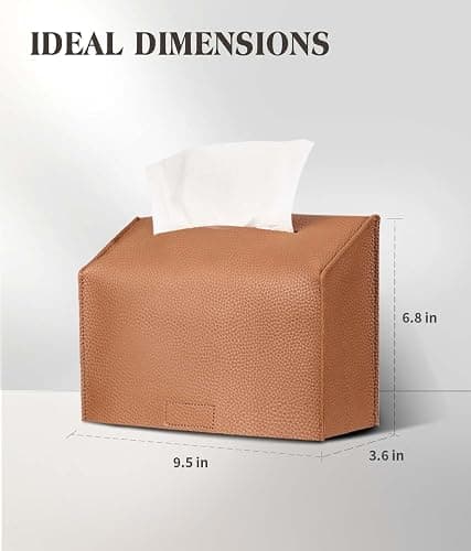 Livelab Paper Towels Cover Compatible with Kleenex Disposable Paper Hand Towels, PU Leather Tissue Box Holder Dispenser for Tabletop, Bathroom, Car, Office (Brown) thumbnail 2