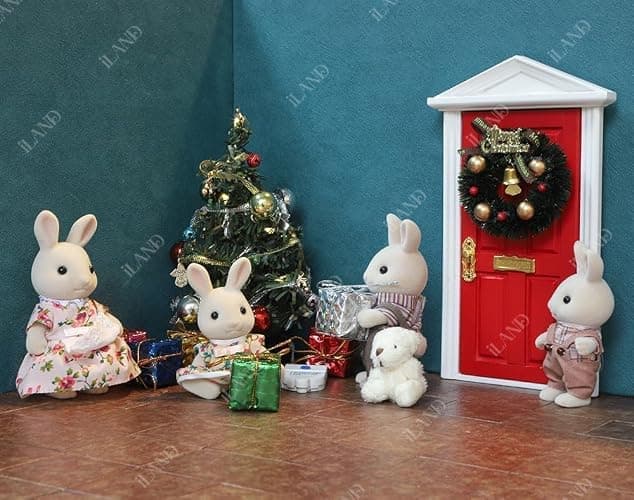 iLAND Dollhouse Accessories Mini Christmas Tree with Lights 6 inch Dollhouse Christmas Decorations Cute Xmas Tree Doll House Miniature Decor 1/12 Scale Accessories for Doll House Furniture Lovely Gift thumbnail 9