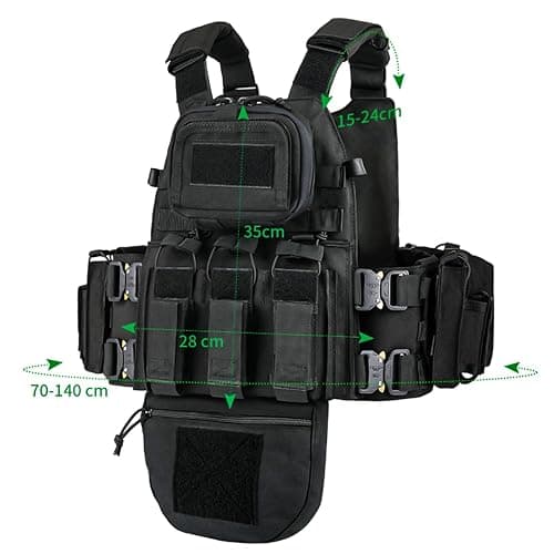 YAKEDA Tactical Training Vest with PALS System - Multi-Pocket Adjustable Straps Quick-Release Buckle for Hunting thumbnail 5