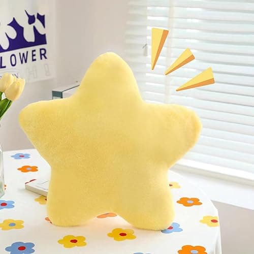 Cute Pillow Cushion Decorative Nursery Stuffed Throw Pillows Yellow Pink Sofa Pillow Cushion Star Plush Pillow Kids Boys Girls Adults Car Home Chair Floor Bed Gift Reading Nook TV thumbnail 2