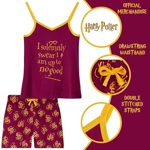 Harry Potter Girls Short Pyjama Set, 2 Piece Breathable Lounge Wear thumbnail 3