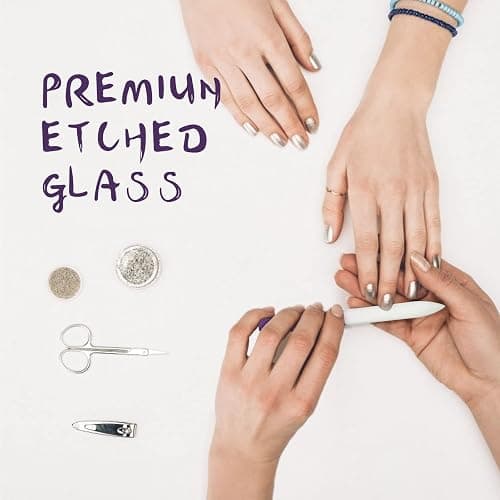 Diodiva 3 Pcs Crystal Glass Nail File with Protective Case for Nature Nails | Czech Tempered Glass Fingernail Filer, Double-sided Etched Strengthen Nails, Lifetime Reusable Stocking Stuffers for Women thumbnail 3