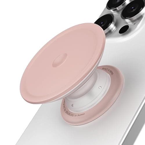Sinjimoru Soft Silicone Phone Grip Stand, Slim Adhesive Holder, Pink | Adhesive Tap Tok, strong 3M sticker mount, comfortable one-hand use, universal fit - Image 1