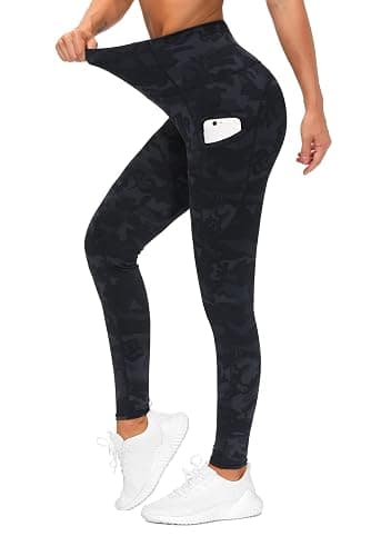 THE GYM PEOPLE Thick High Waist Yoga Pants with Pockets, Tummy Control Workout Running Yoga Leggings for Women thumbnail 3