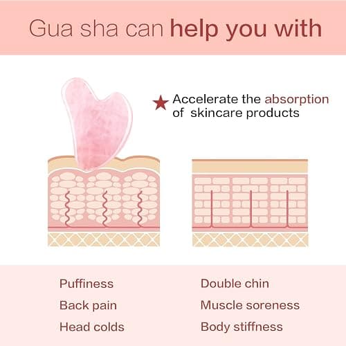 Contrybox Gua Sha Facial Tools, Rose Quartz Guasha Tool for Face & Eye, Puffiness Reducing & Jawline Sculpting Face Stone Gua Sha Tools for Skin Care Woman GuaSha Stone Tool, Pink thumbnail 5