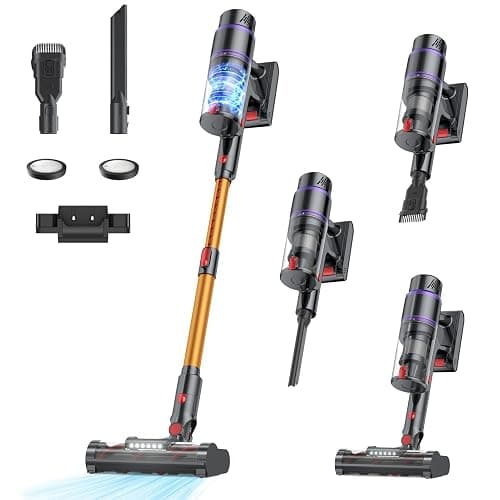 Cordless Vacuum Cleaner, 550W/50Kpa/70Mins Vacuum Cleaners for Home with Smart Auto Mode/LED Touch Display, Self-Standing Cordless Stick Vacuum Rechargeable, Vacuum Cleaner for Pet Hair/Carpet/Floors - Image 1