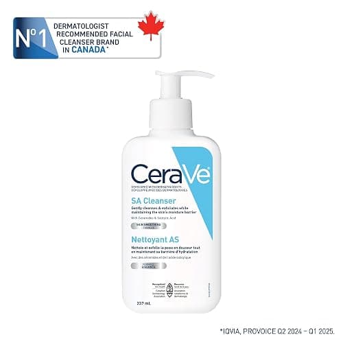 CeraVe SALICYLIC ACID Cleanser, Renewing SA Smoothing BHA Exfoliant for Face. Suitable for Keratosis Pilaris & Psoriasis. Gentle Cleanser With Hyaluronic Acid, Niacinamide, Vitamin D & Ceramides. Fragrance Free, No microbeads, 473ml thumbnail 5