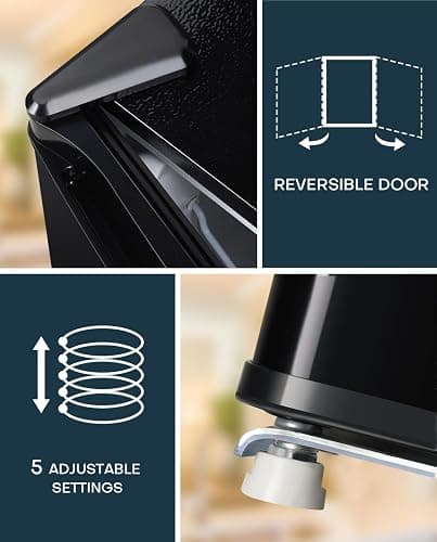 Upstreman 1.7 Cu.ft Mini Fridge with Freezer, Dorm Essentials, Adjustable Thermostat, Energy Saving, Low Noise, Single Door Compact Refrigerator for Dorm, Office, Bedroom, Black-FR17 thumbnail 8