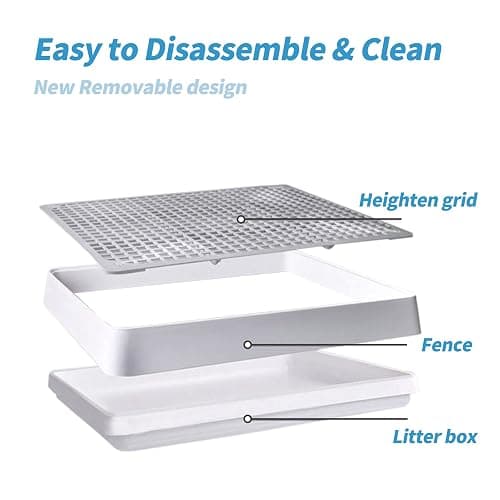PODOO Rabbit Litter Box – Training Potty Tray for Guinea Pig & Small Pets · Spacious Grid Pan with Low Entrance, Easy-Clean & Odor-Resistant—Helps Keep a Clean Cage and Reduce Mess thumbnail 4